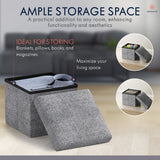 Ornavo Home Foldable Small Storage Ottoman - 12 x 12 x 12