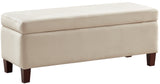Hamilton Long Bench Storage Ottoman with Easy Lift Hinge Lid - Velvet Cream