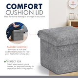 Ornavo Home Foldable Small Storage Ottoman - 12 x 12 x 12