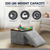 Ornavo Home Foldable Small Storage Ottoman - 12 x 12 x 12