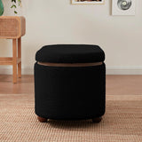 Boucle Teddy Storage Bench Ottoman with Removeable Lid - Black