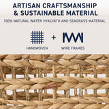 13" Inch Water Hyacinth Seagrass Storage Cube Bin Baskets, Set of 6
