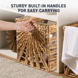 13" Inch Water Hyacinth Seagrass Storage Cube Bin Baskets, Set of 6