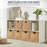 13" Inch Water Hyacinth Storage Cube Bin Baskets, Set of 8