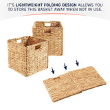 13" Inch Water Hyacinth Storage Cube Bin Baskets, Set of 8