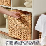 13" Inch Water Hyacinth Storage Cube Bin Baskets, Set of 8