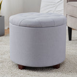 Donovan Round Tufted Storage Ottoman