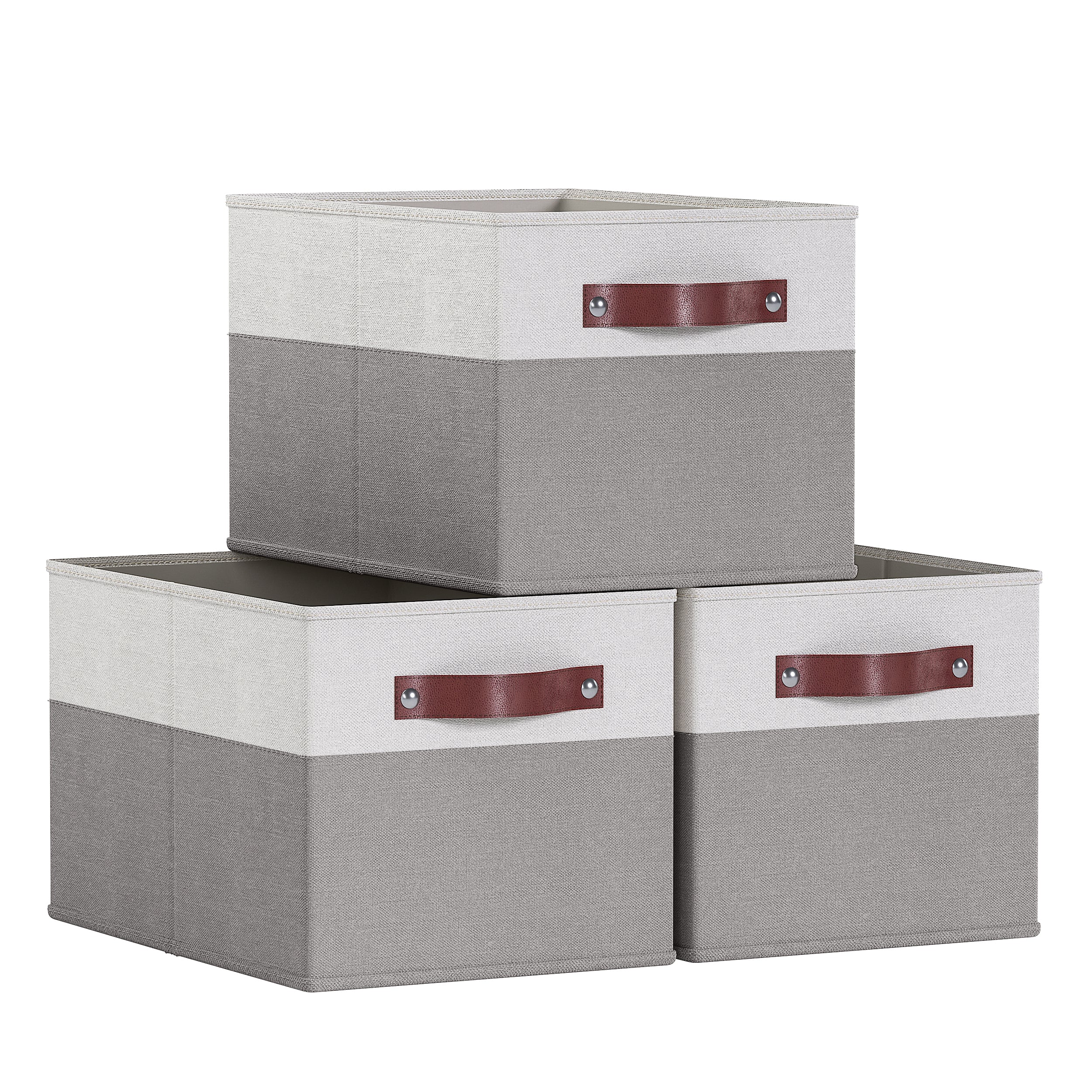 Ornavo Home 6-Pack Foldable Storage Box Bins Linen Fabric Shelf