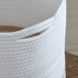 Large Cotton Rope Laundry Hamper Woven Basket with Handles