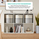 3 Pack Woven Cotton Rope Shelf Storage Basket with Handles