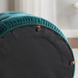 Beverly Round Tufted Velvet Ottoman - Teal