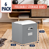 Foldable Storage Cube Bin with Dual Handles & Window Pockets