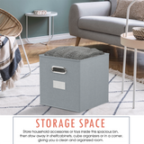 Foldable Storage Cube Bin with Dual Handles & Window Pockets